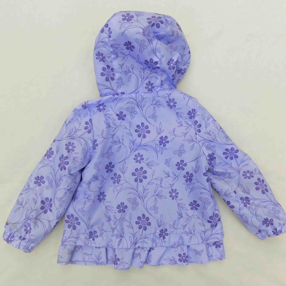 London Fog 18m Pretty Lavender Floral Fleece-Lined Hooded Jacket - Picture 3 of 3
